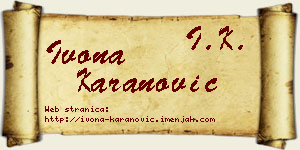 Ivona Karanović vizit kartica